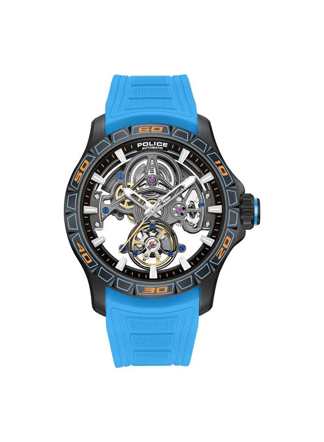 بوليس Spirit Gunmetal Dial Silicone Strap Analog Watch for Men, 45mm